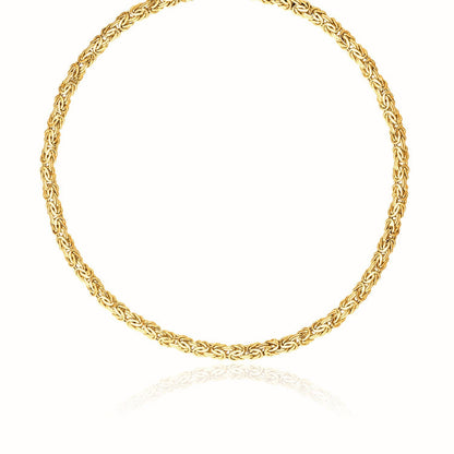 18 inch 14k yellow gold fancy Byzantine chain necklace by Avera Group