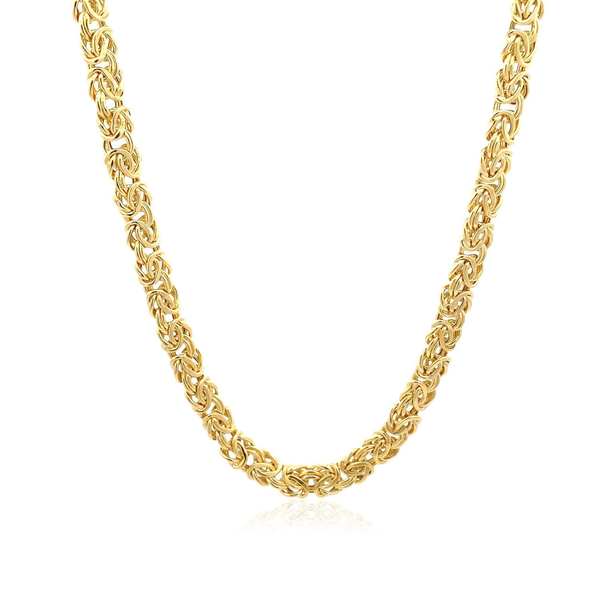 18 inch 14k yellow gold fancy Byzantine chain necklace, Avera Group, view 2