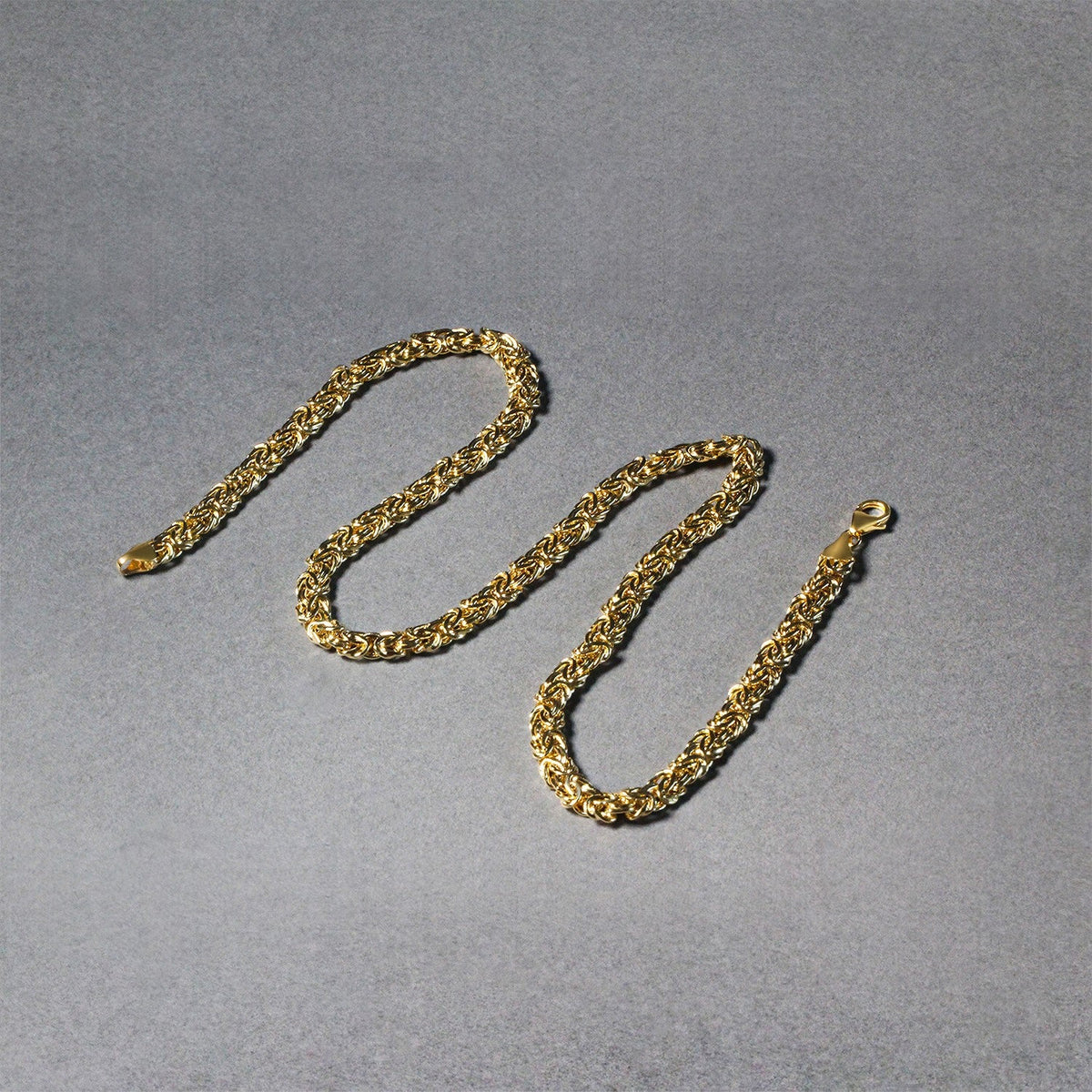 18 inch 14k yellow gold fancy Byzantine chain necklace, Avera Group, view 4