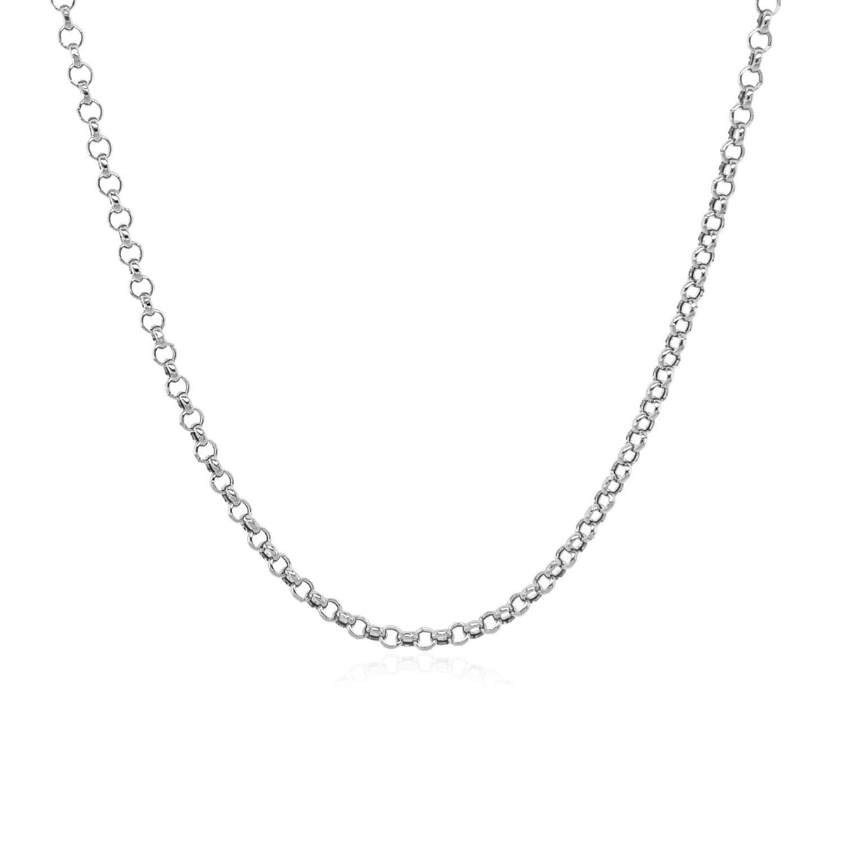 14k white gold rolo chain, 1.90mm, Avera Group, view 2
