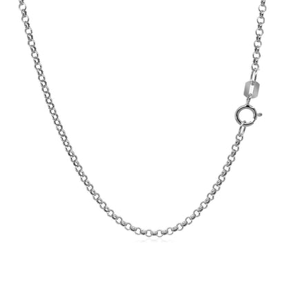 14k white gold rolo chain, 1.90mm, Avera Group, view 3
