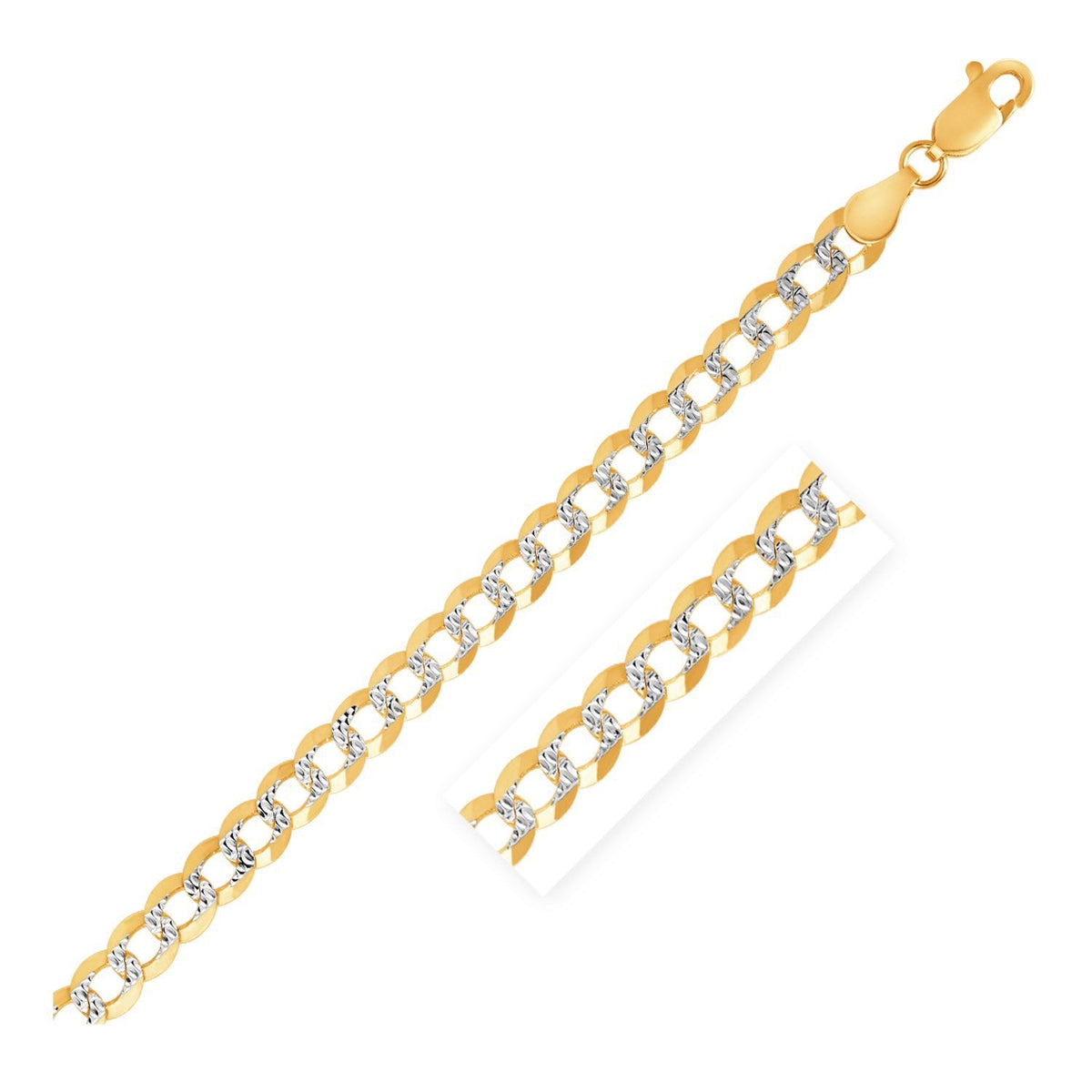 3.6mm pave curb bracelet in 14k two-tone gold by Avera Group