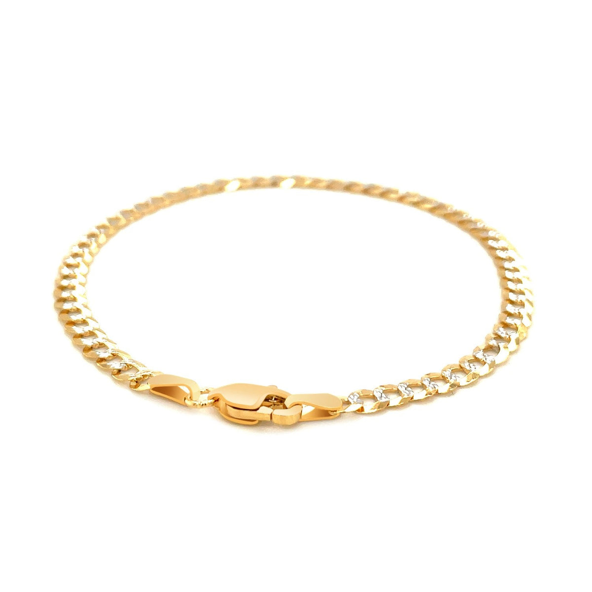 3.6mm pave curb bracelet in 14k two-tone gold by Avera Group, view 3