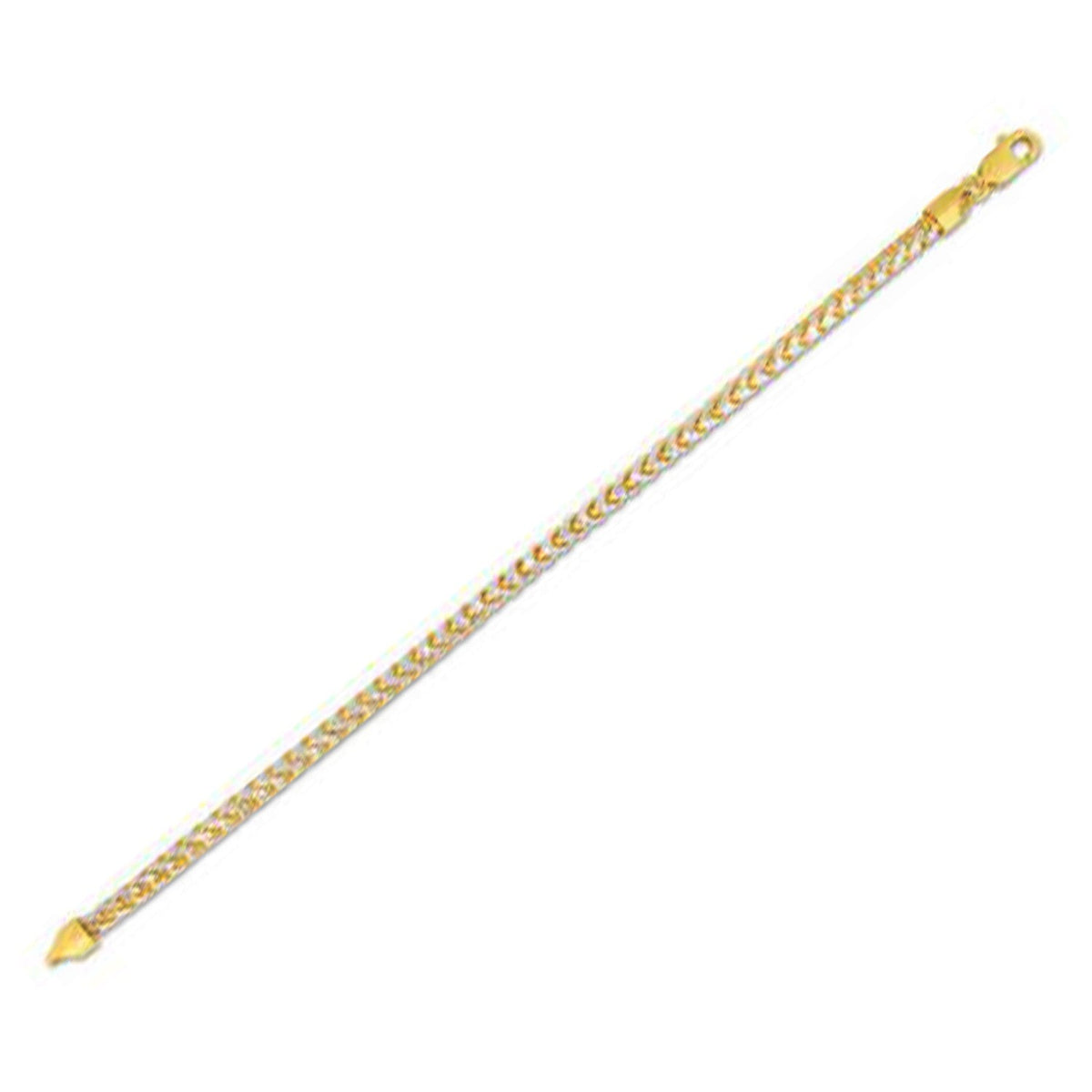 Round Pave Franco Chain Bracelet in 14k Yellow Gold (4.00 mm) by Avera Group
