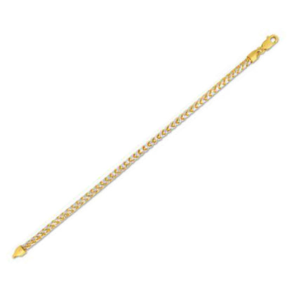 Round Pave Franco Chain Bracelet in 14k Yellow Gold (4.00 mm) by Avera Group