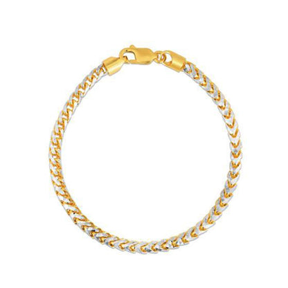 Round Pave Franco Chain Bracelet in 14k Yellow Gold (4.00 mm) by Avera Group