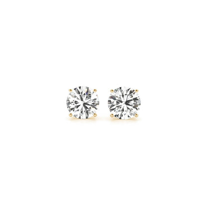 Avera Group 1 1/2 ctw IGI lab-grown round diamond stud earrings in 14K yellow gold