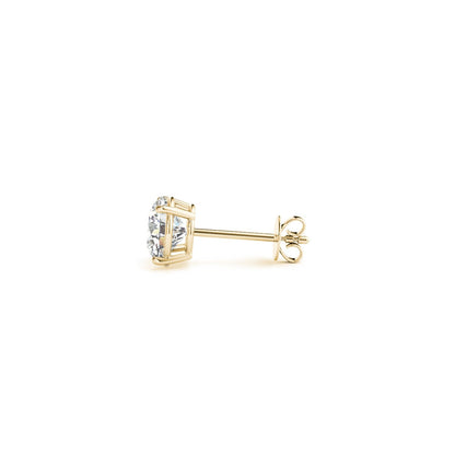Avera Group 1 1/2 ctw IGI lab-grown round diamond stud earrings in 14K yellow gold