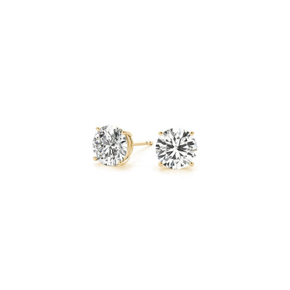 Avera Group 1 1/2 ctw IGI lab-grown round diamond stud earrings in 14K yellow gold