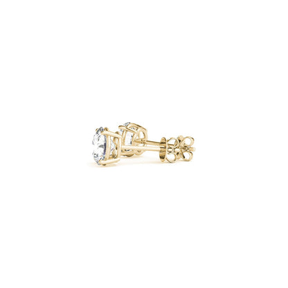 Avera Group 1 1/2 ctw IGI lab-grown round diamond stud earrings in 14K yellow gold