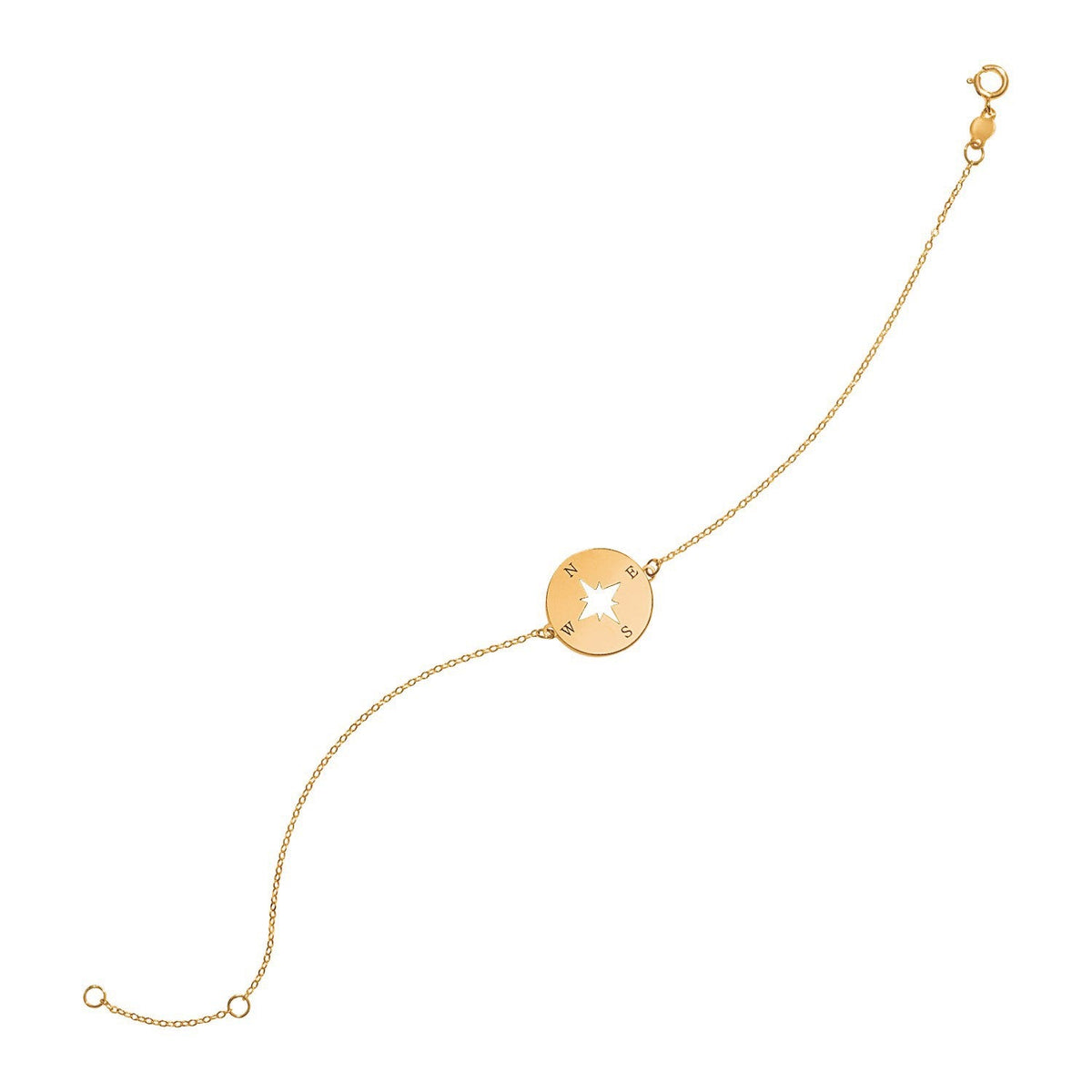 14k yellow gold 7 inch bracelet with compass by Avera Group