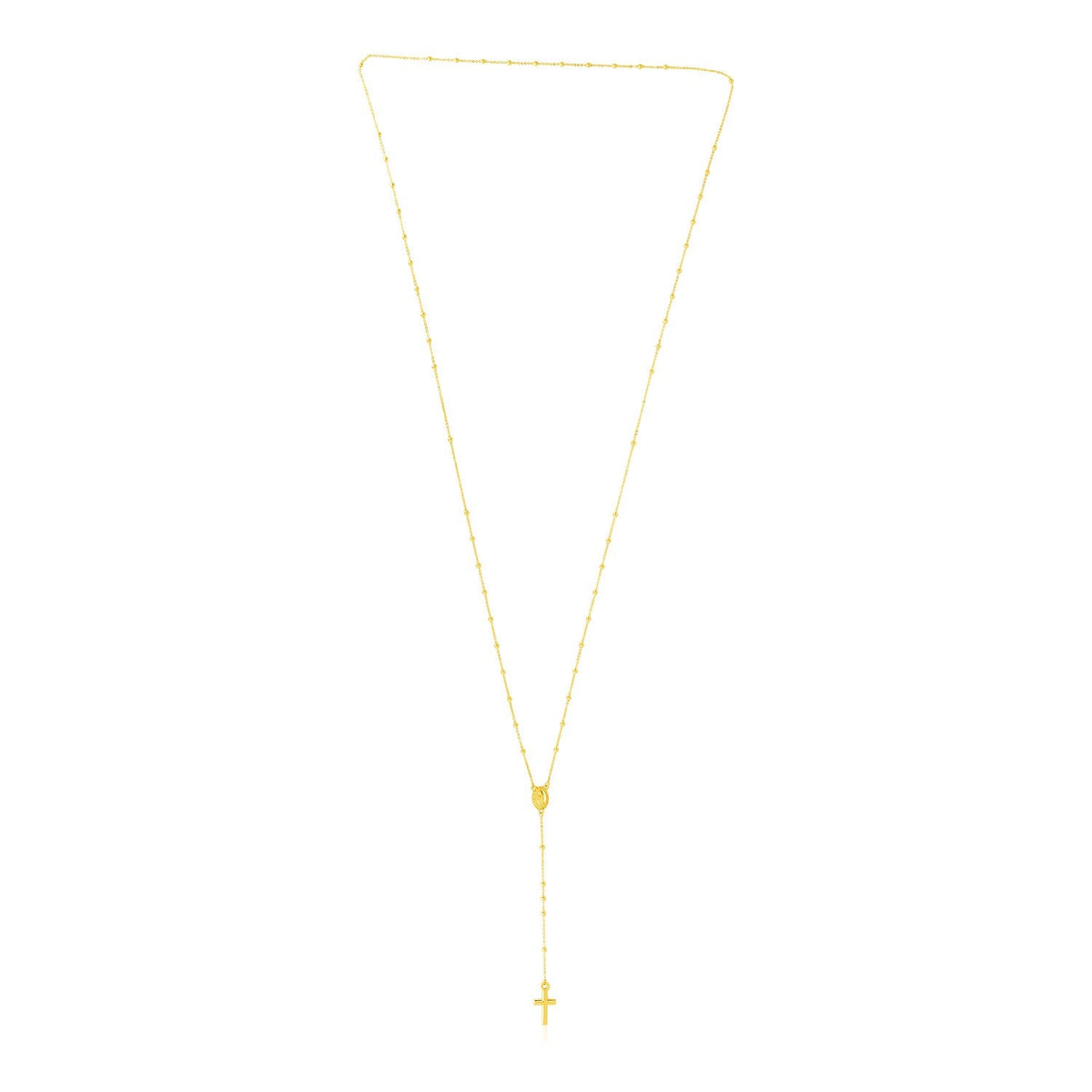 14k yellow gold 26 inch rosary necklace by Avera Group