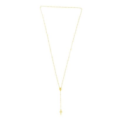 14k yellow gold 26 inch rosary necklace by Avera Group