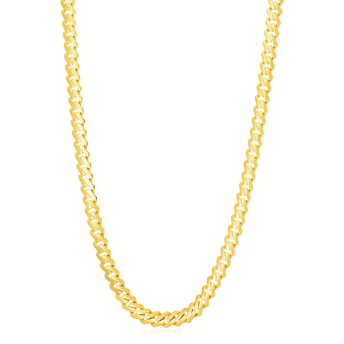 14k yellow gold high polish Modern Lite Edge chain, 8mm by Avera Group, view 2