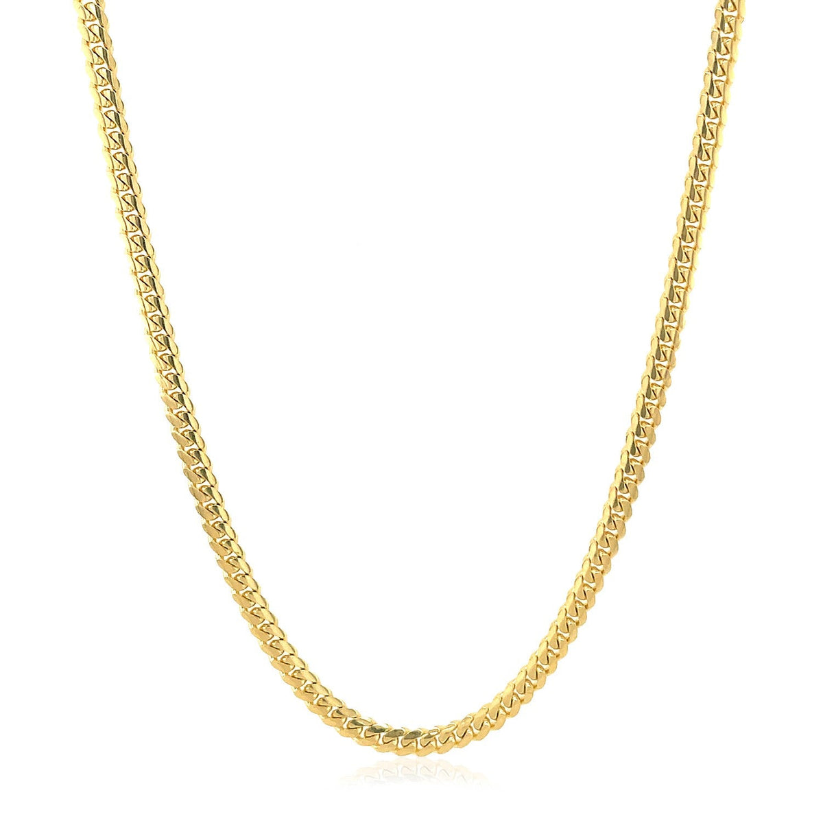 14k yellow gold solid Miami Cuban chain, 2.6mm, Avera Group, view 2