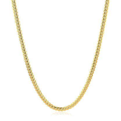 14k yellow gold solid Miami Cuban chain, 2.6mm, Avera Group, view 2