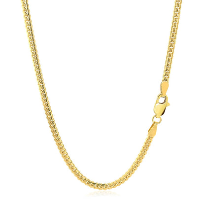 14k yellow gold solid Miami Cuban chain, 2.6mm, Avera Group, view 3