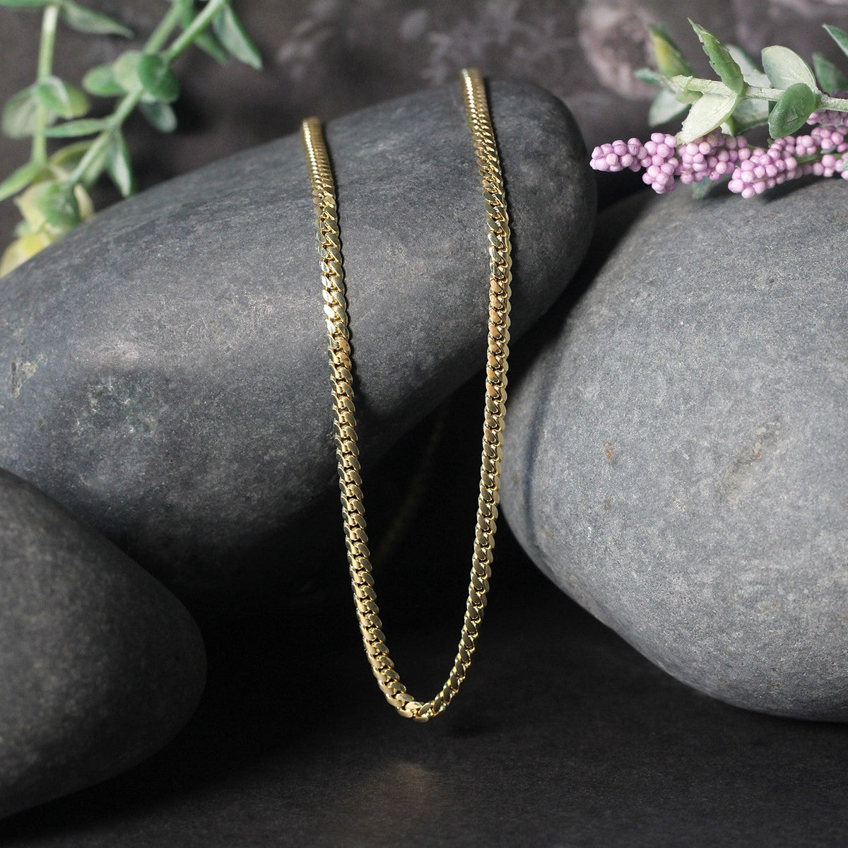 14k yellow gold solid Miami Cuban chain, 2.6mm, Avera Group, view 5