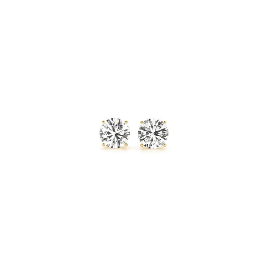 Avera Group 1/2 cttw lab grown round diamond stud earrings in 14k yellow gold
