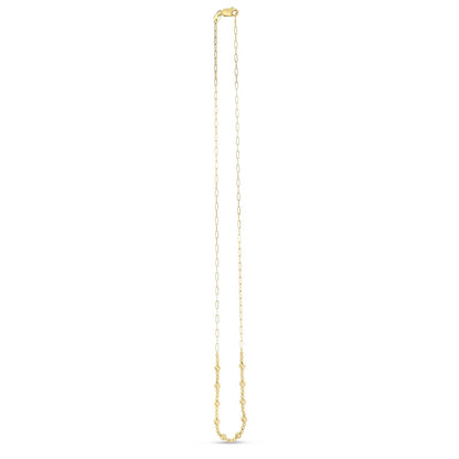 14k yellow gold bead paperclip necklace, Avera Group, view 2