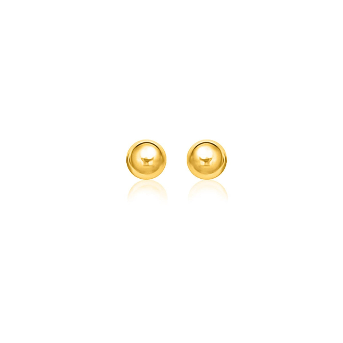 14k yellow gold round ball stud earrings, 8mm by Avera Group