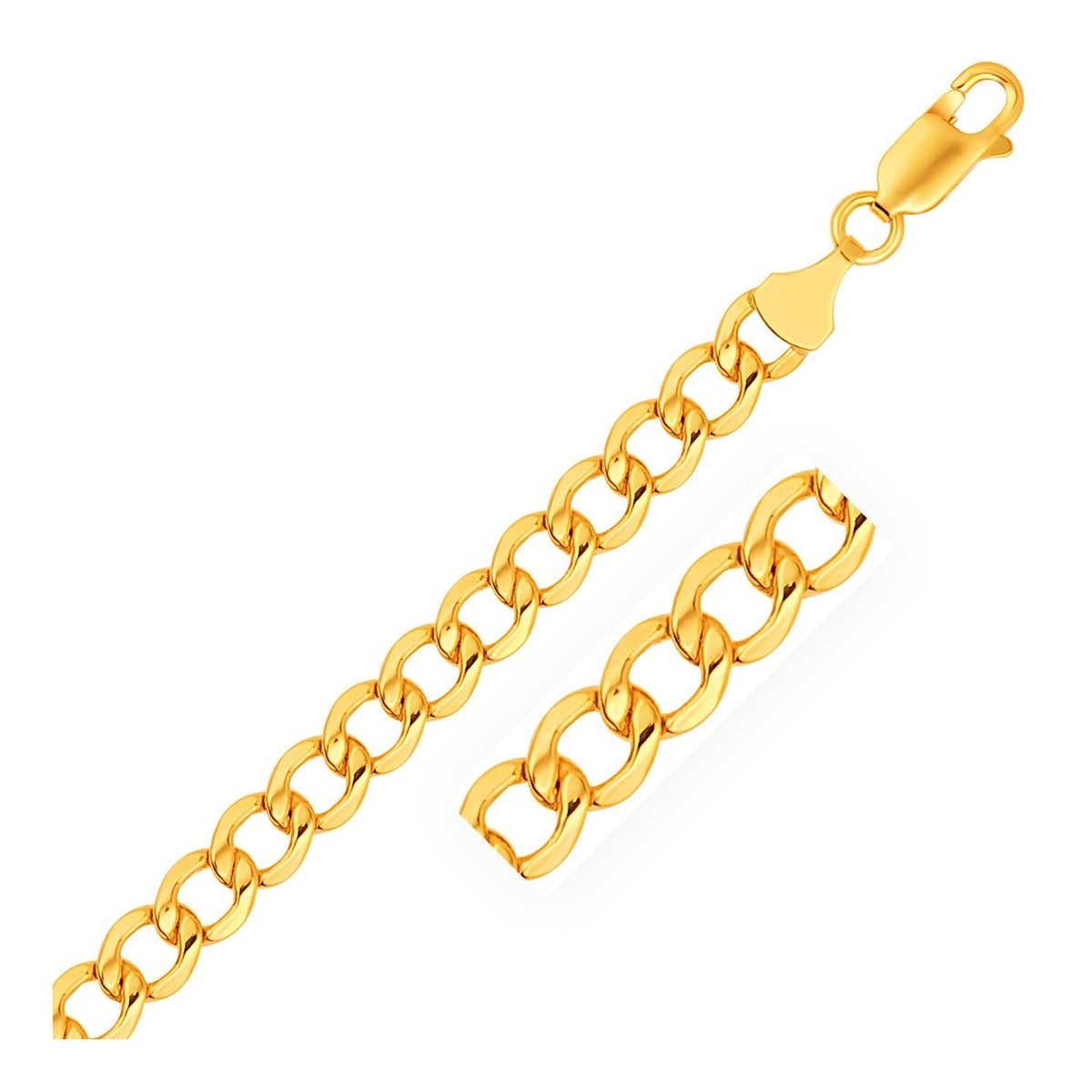 10k Yellow Gold Lite Curb Bracelet (6.20 mm), Avera Group