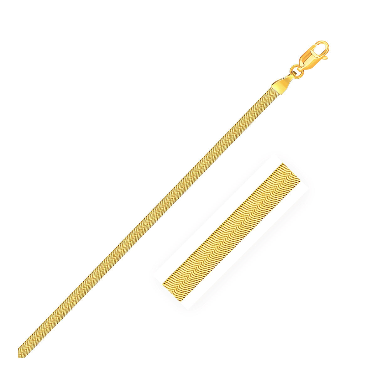Imperial Herringbone Chain in 10k Yellow Gold (2.8 mm) by Avera Group