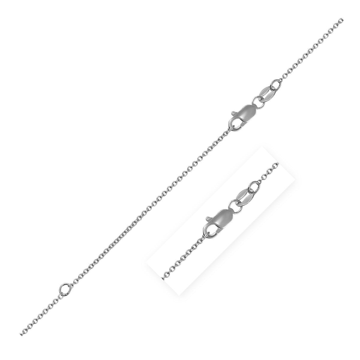 Extendable Cable Chain in 18k White Gold (1.00 mm) by Avera Group