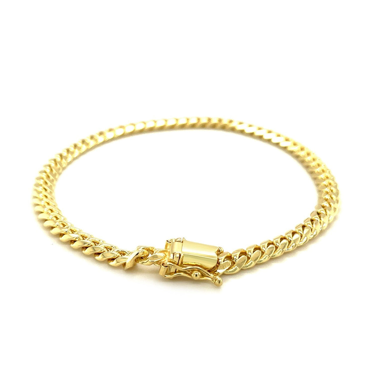 10k Yellow Gold Classic Miami Cuban Solid Bracelet (4.90 mm), Avera Group, view 3