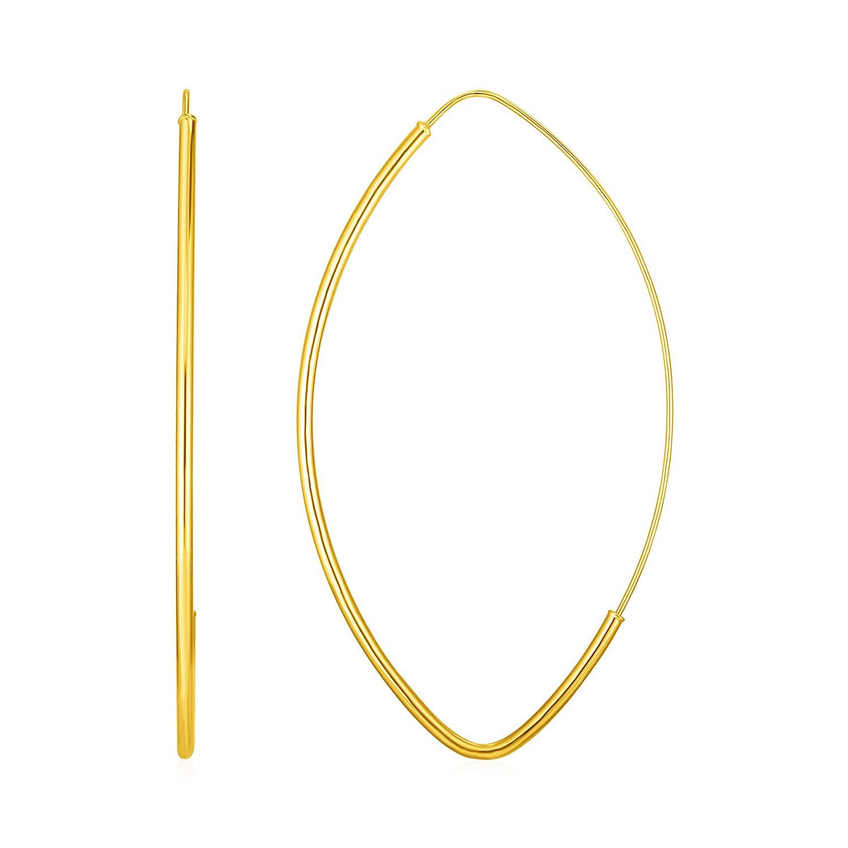 14k yellow gold long marquise motif earring by Avera Group