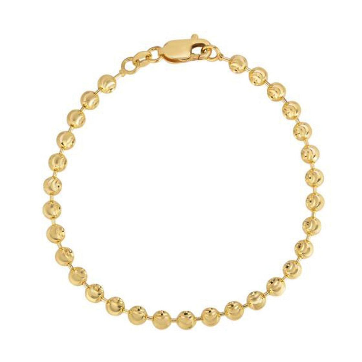Moon Cut Bead Chain Bracelet in 14k Yellow Gold (4.00 mm) by Avera Group