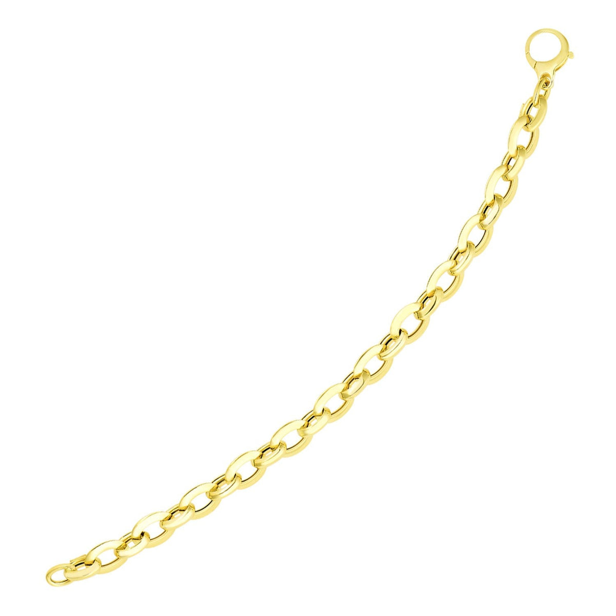 14k yellow gold cable chain bracelet with two link sizes, Avera Group