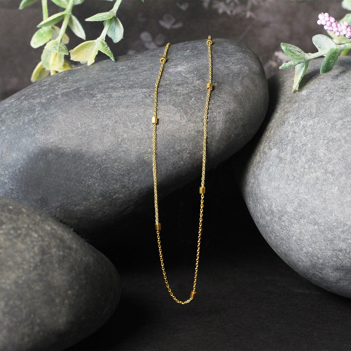 Bead Links Pendant Chain in 14k Yellow Gold (1.50 mm) by Avera Group