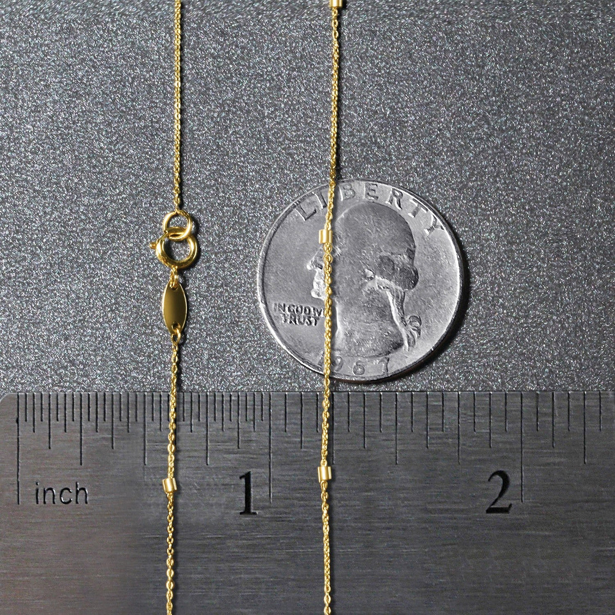 Bead Links Pendant Chain in 14k Yellow Gold (1.50 mm) by Avera Group