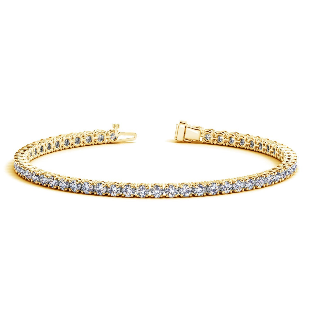 Lab Grown Round Diamond Tennis Bracelet in 14k Yellow Gold(5 cctw F/G VS2/SI1) by Avera Group