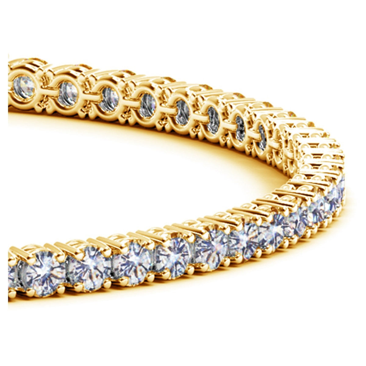 Lab Grown Round Diamond Tennis Bracelet in 14k Yellow Gold(5 cctw F/G VS2/SI1) by Avera Group