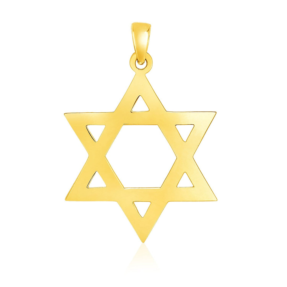 14k yellow gold polished Star of David pendant by Avera Group