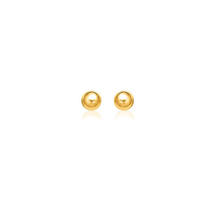 14k yellow gold 6mm spherical stud earrings by Avera Group