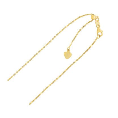 Adjustable Cable Chain in 14k Yellow Gold (0.97 mm) by Avera Group