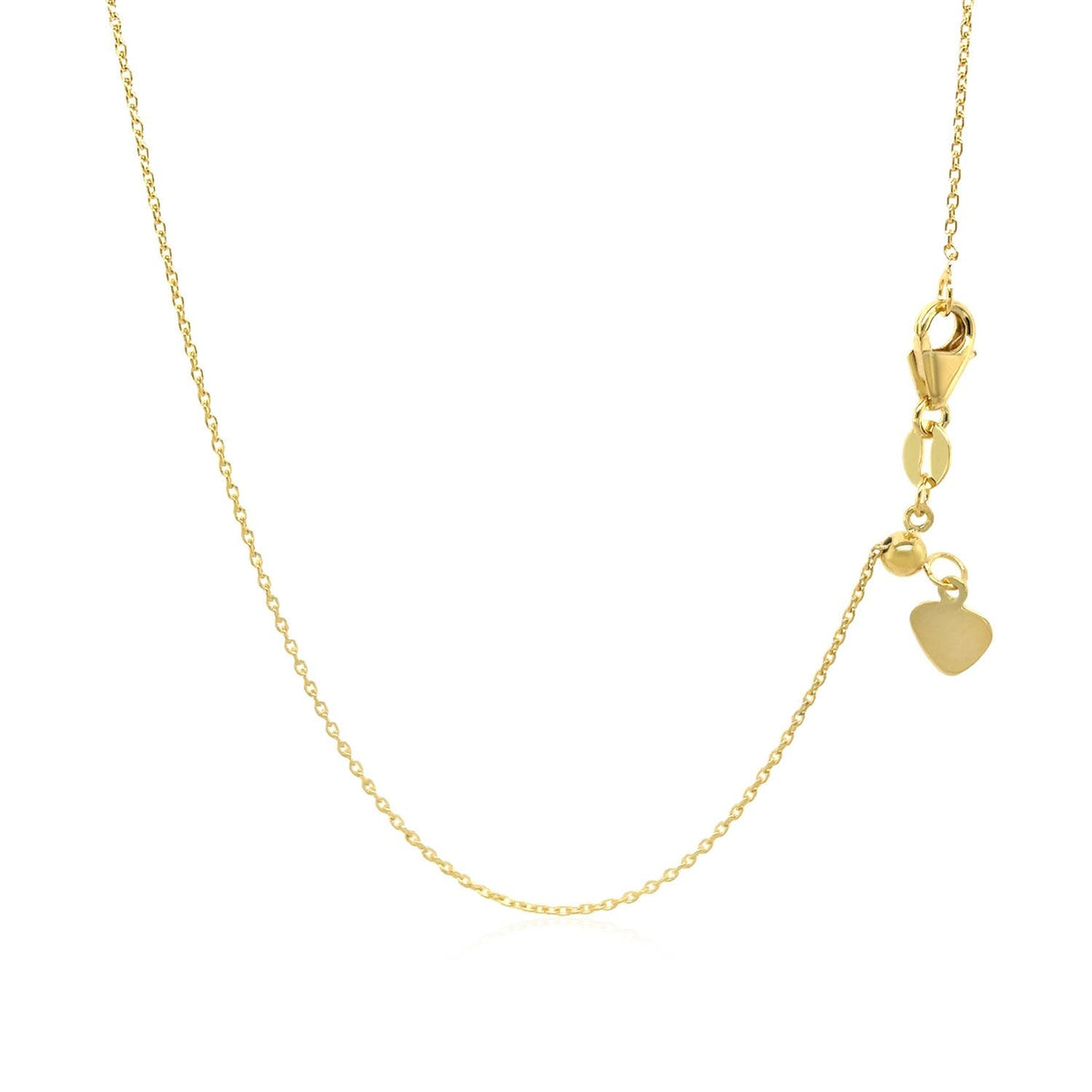 Adjustable Cable Chain in 14k Yellow Gold (0.97 mm) by Avera Group
