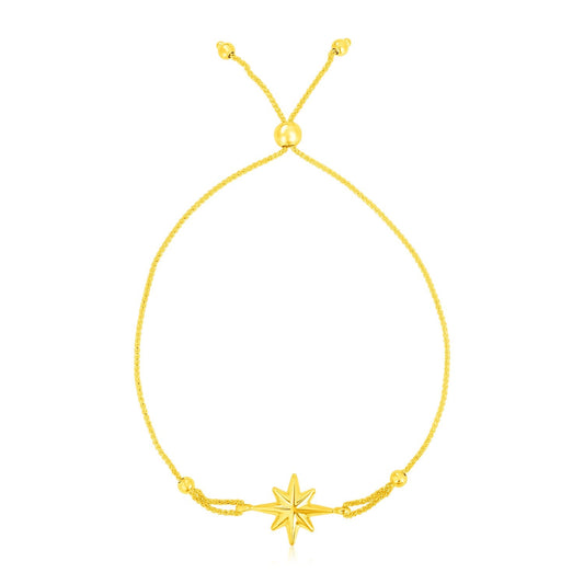 14k yellow gold adjustable bracelet with star by Avera Group