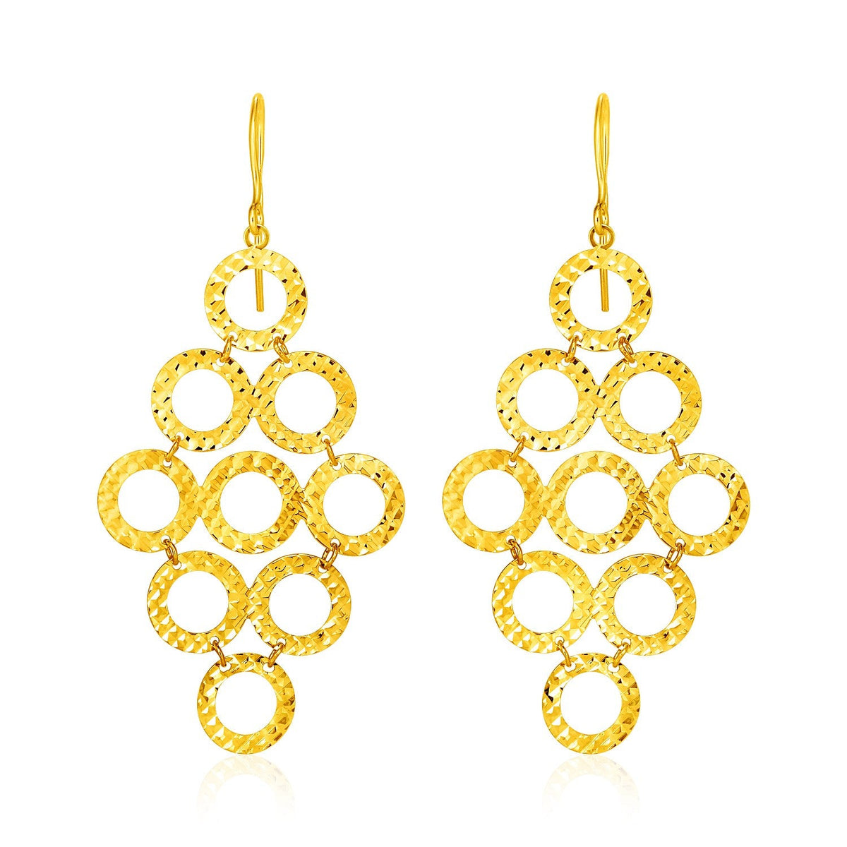 50.8mm 14k yellow gold open circle dangle earrings by Avera Group