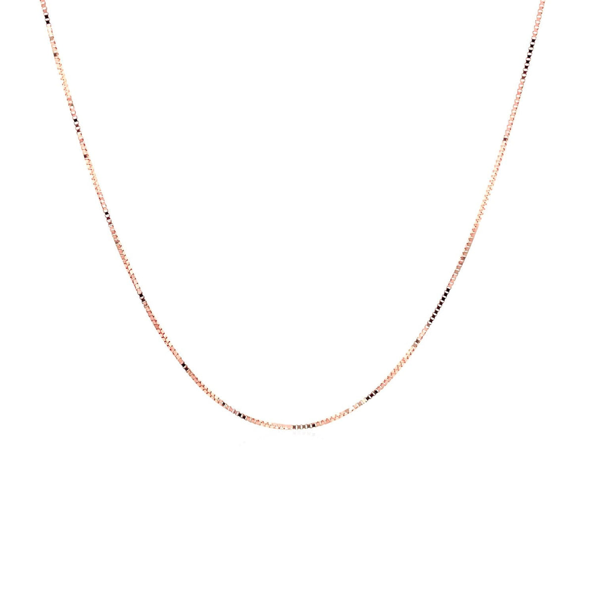 14k rose gold classic box chain, 0.45mm, Avera Group, view 2