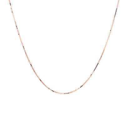 14k rose gold classic box chain, 0.45mm, Avera Group, view 2
