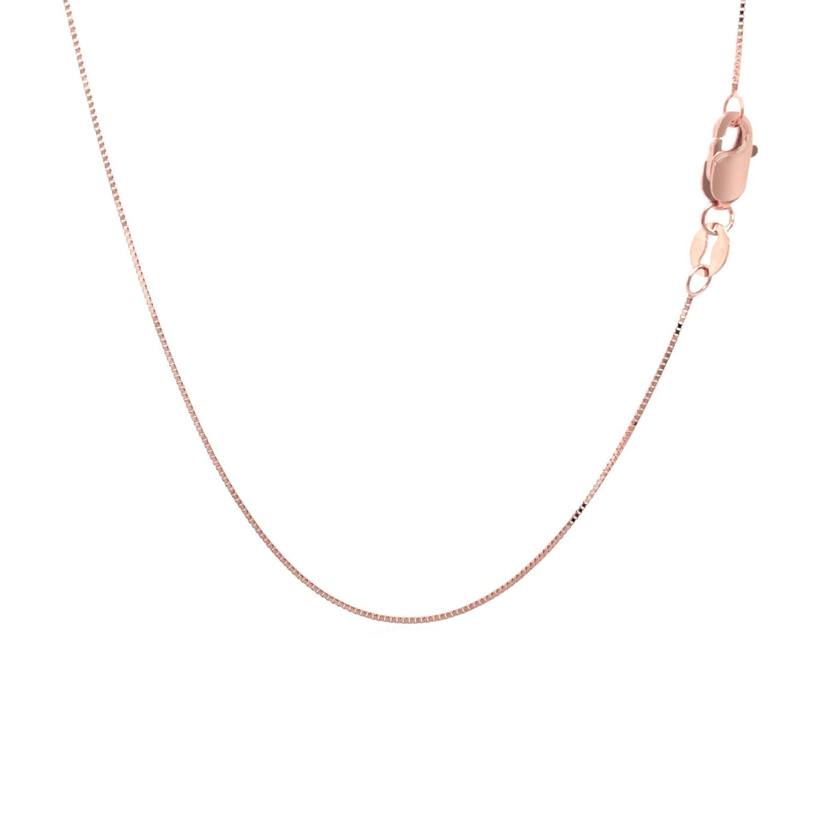 14k rose gold classic box chain, 0.45mm, Avera Group, view 3