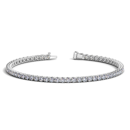 Lab Grown Round Diamond Tennis Bracelet in 14k White Gold (4 cctw F/G VS2/SI1) by Avera Group