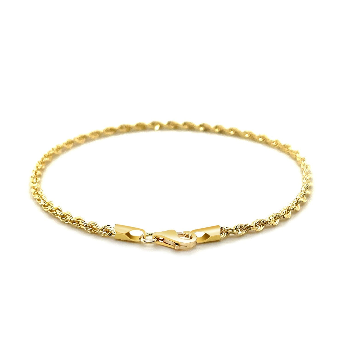 10k yellow gold solid diamond-cut rope bracelet, 2.5mm, Avera Group, view 3