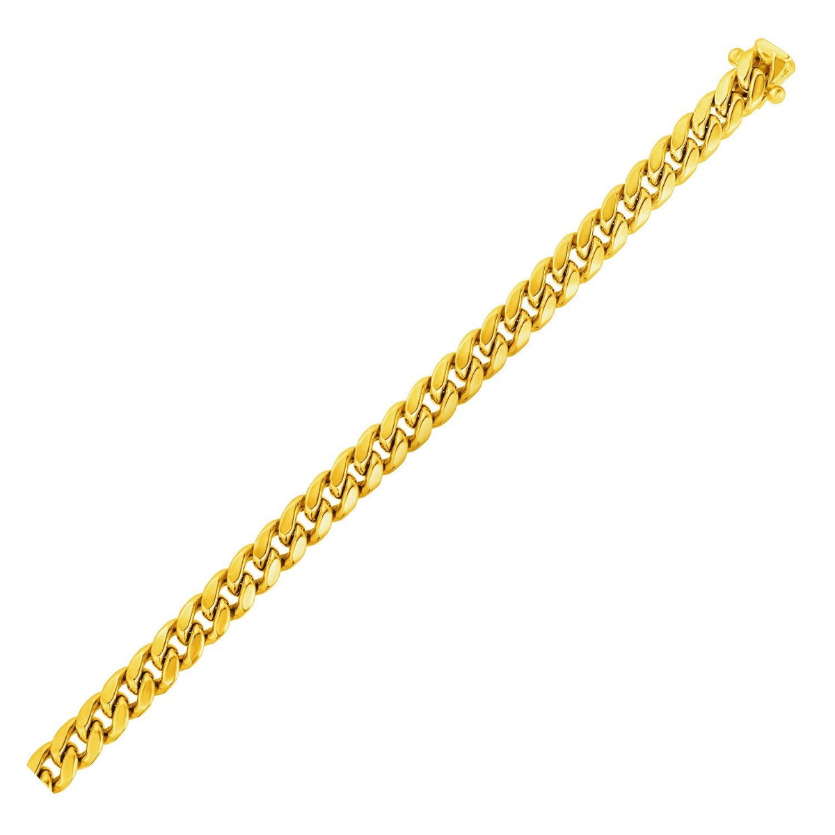 6.15mm 10k Yellow Gold Semi Solid Miami Cuban Chain by Avera Group