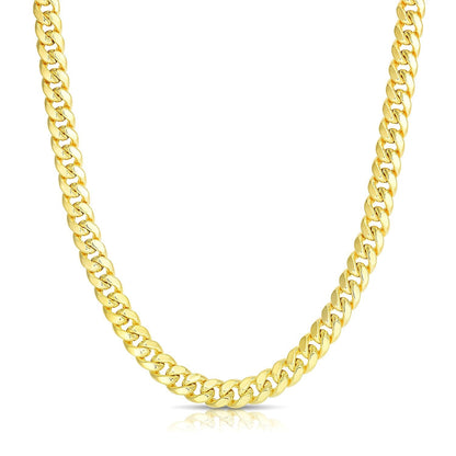 6.15mm 10k Yellow Gold Semi Solid Miami Cuban Chain by Avera Group