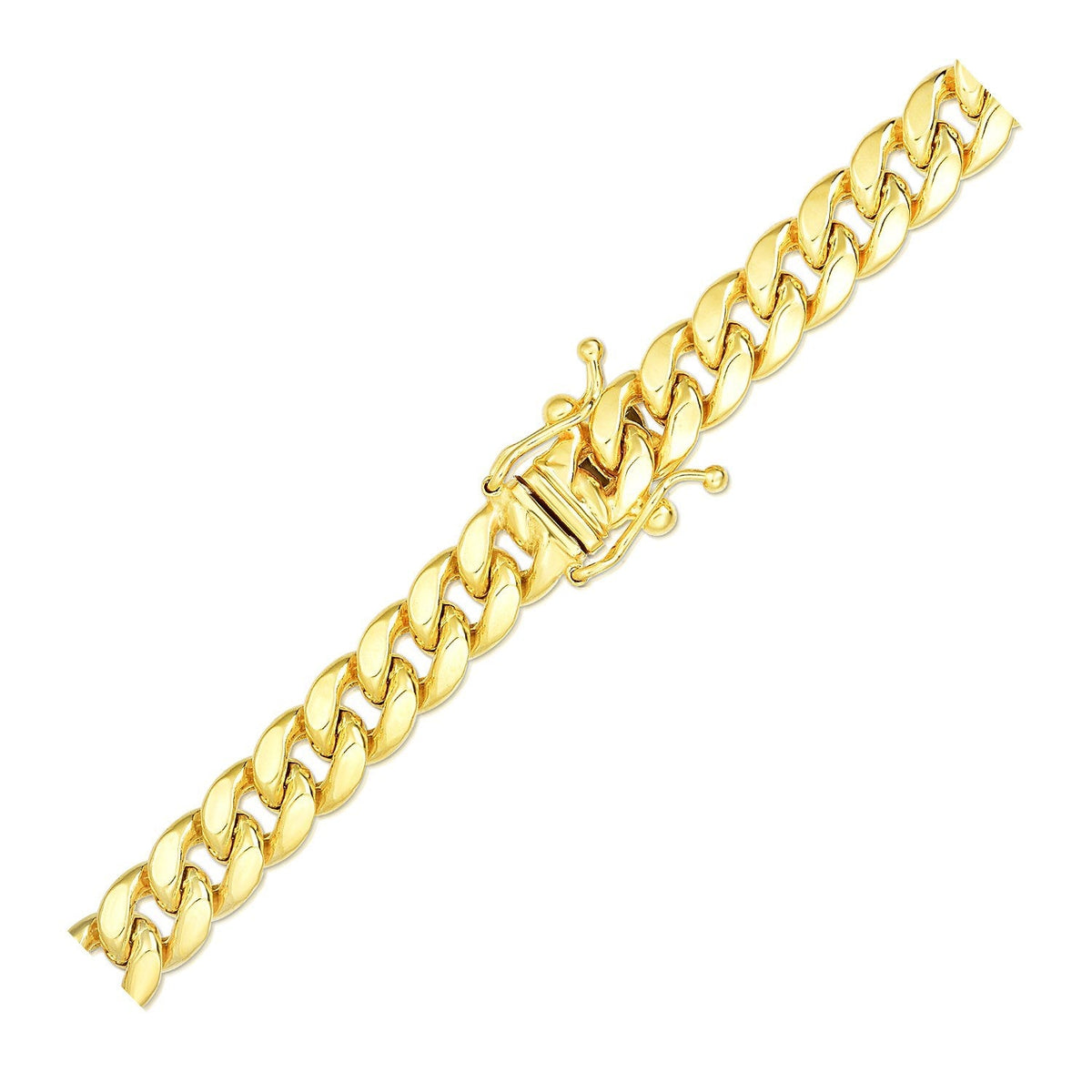 6.15mm 10k Yellow Gold Semi Solid Miami Cuban Chain by Avera Group